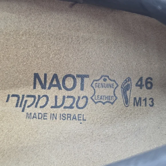 NAOT Mens Olaf Lace‑Up Dark Brown Leather Shoes Made in Israel Size 13 US/ 46 EU